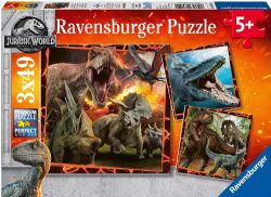 RAVENSBURGER CASSE-TÊTE 3 X 49 PIÈCES - PARC JURASSIQUE INSTINCT DE CHASSEUR #08054